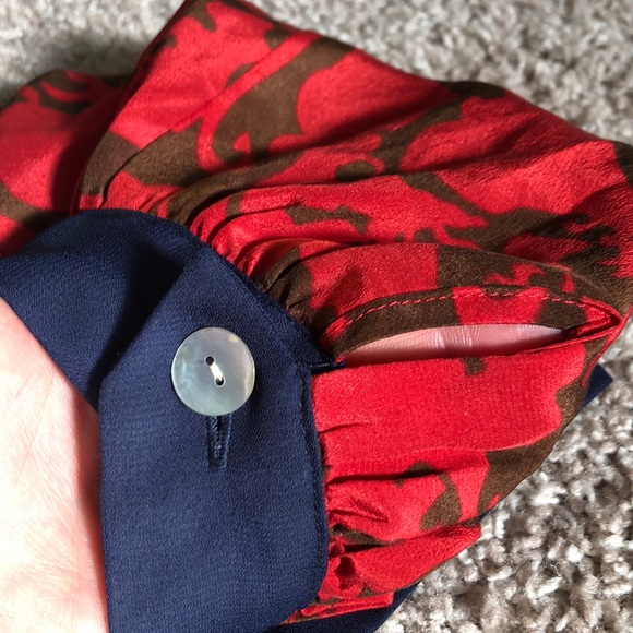 Like New - Boho Silk Mini Shift Dress Colorblock - Picture 6 of 8